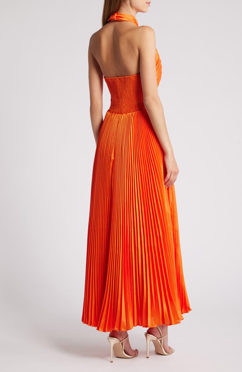 Hutch Pleated Crossover Halter Gown, Alternate, color, 