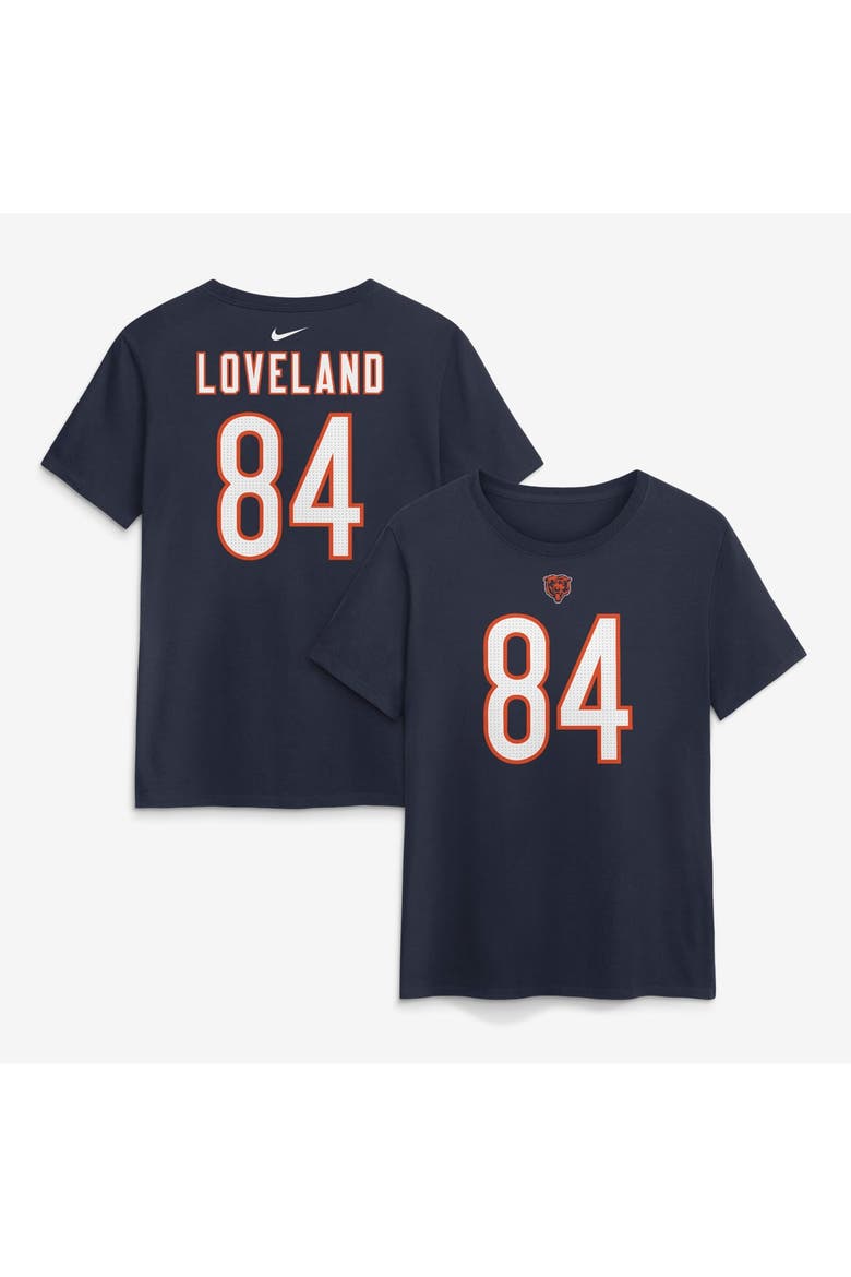 Women's Nike Colston Loveland Navy Chicago Bears Name & Number T-Shirt, Main, color, Navy