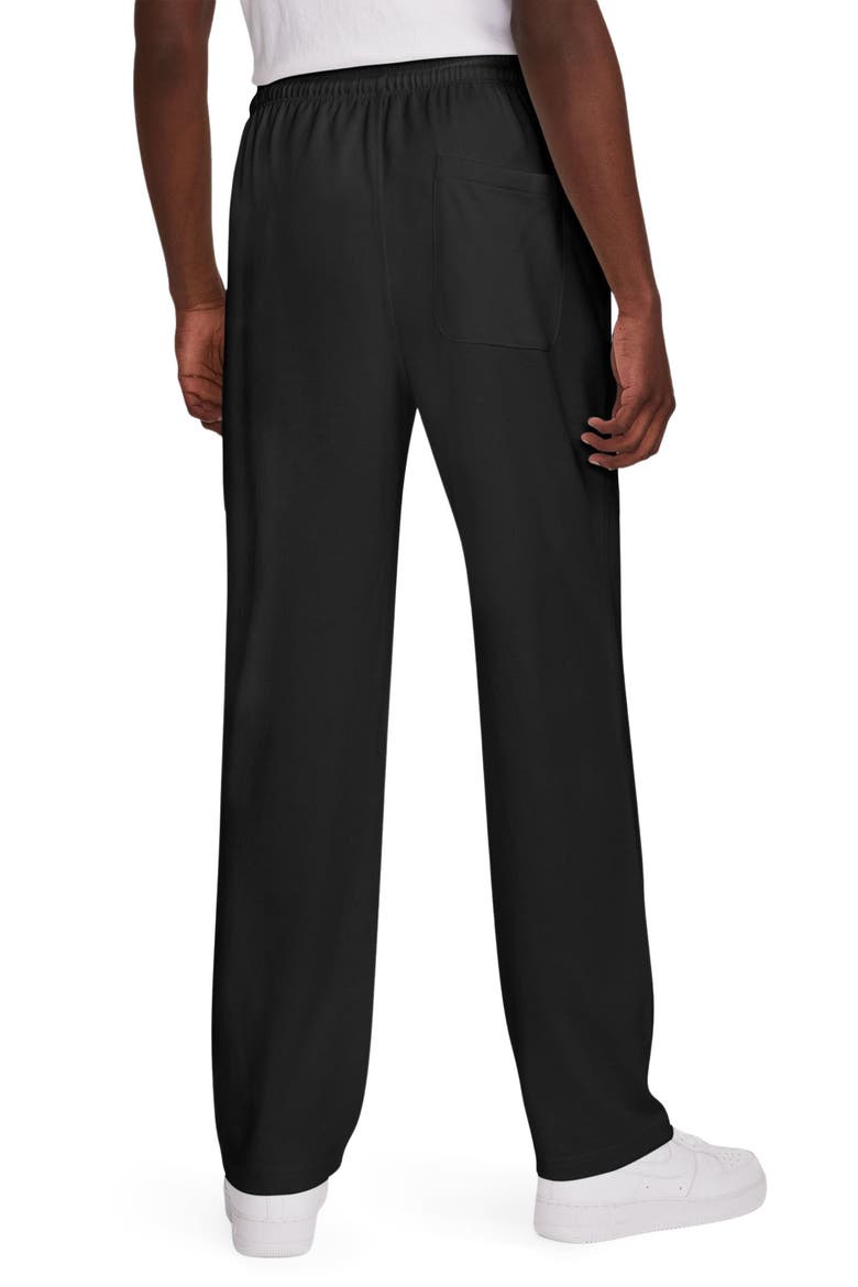 Club Fleece Open Hem Pants, Alternate, color, BLACK/ WHITE