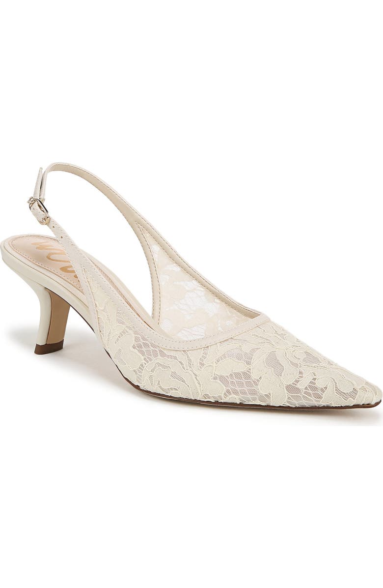 Sam Edelman Bianka Slingback Mesh Pointed Toe Pump, Main, color, Ivory