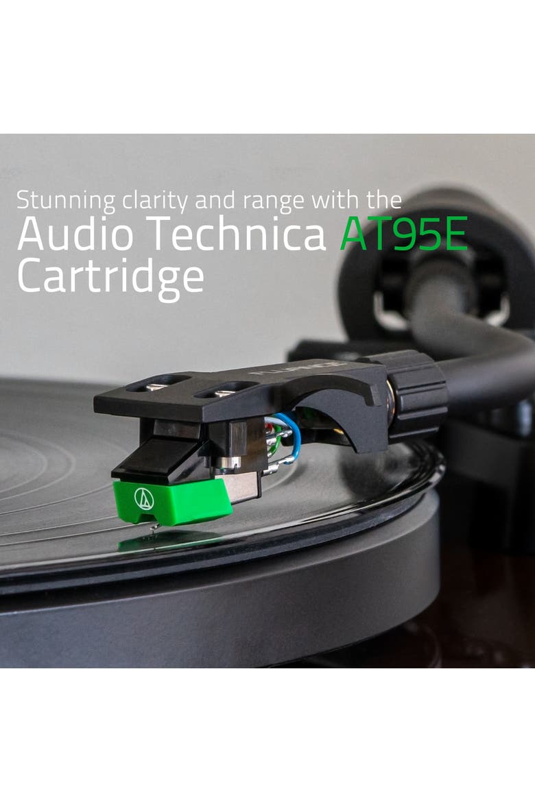 Elite HiFi Vinyl Turntable Record Player Audio Technica Cartridge, Alternate, color, Piano Black