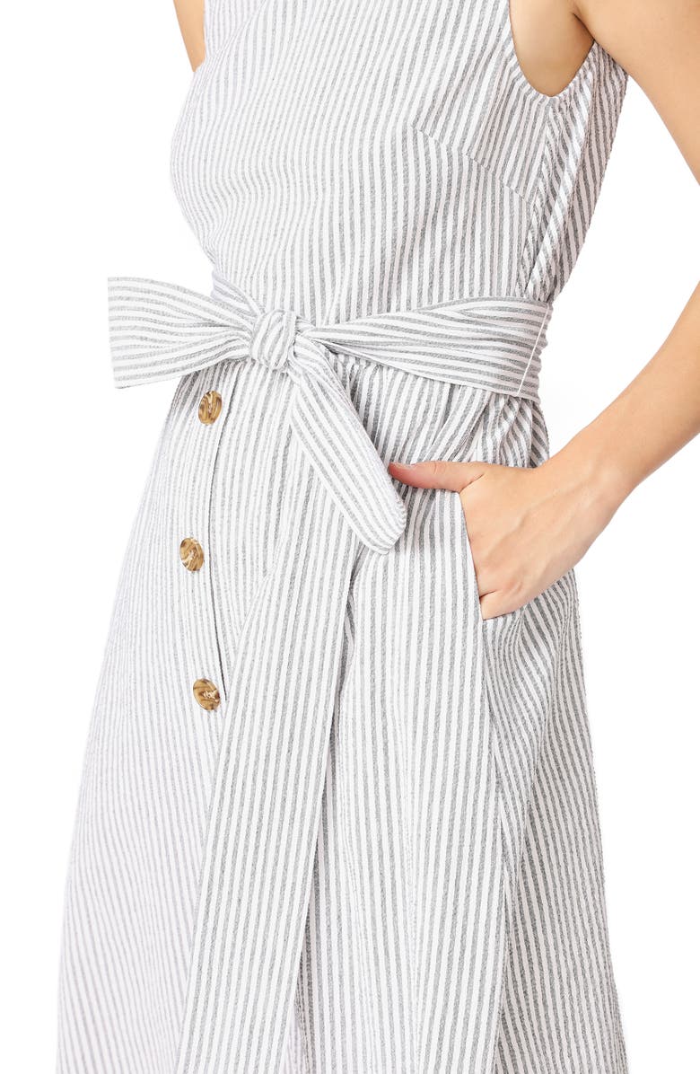 Court & Rowe Sleeveless Stretch Cotton Seersucker Dress, Alternate, color, 