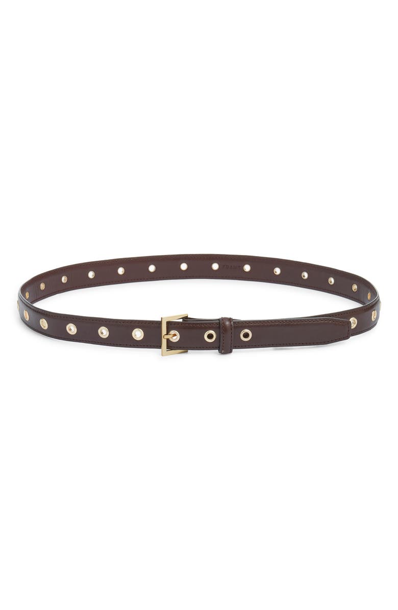 FRAME The Eyelet Leather Belt, Main, color, Cabernet