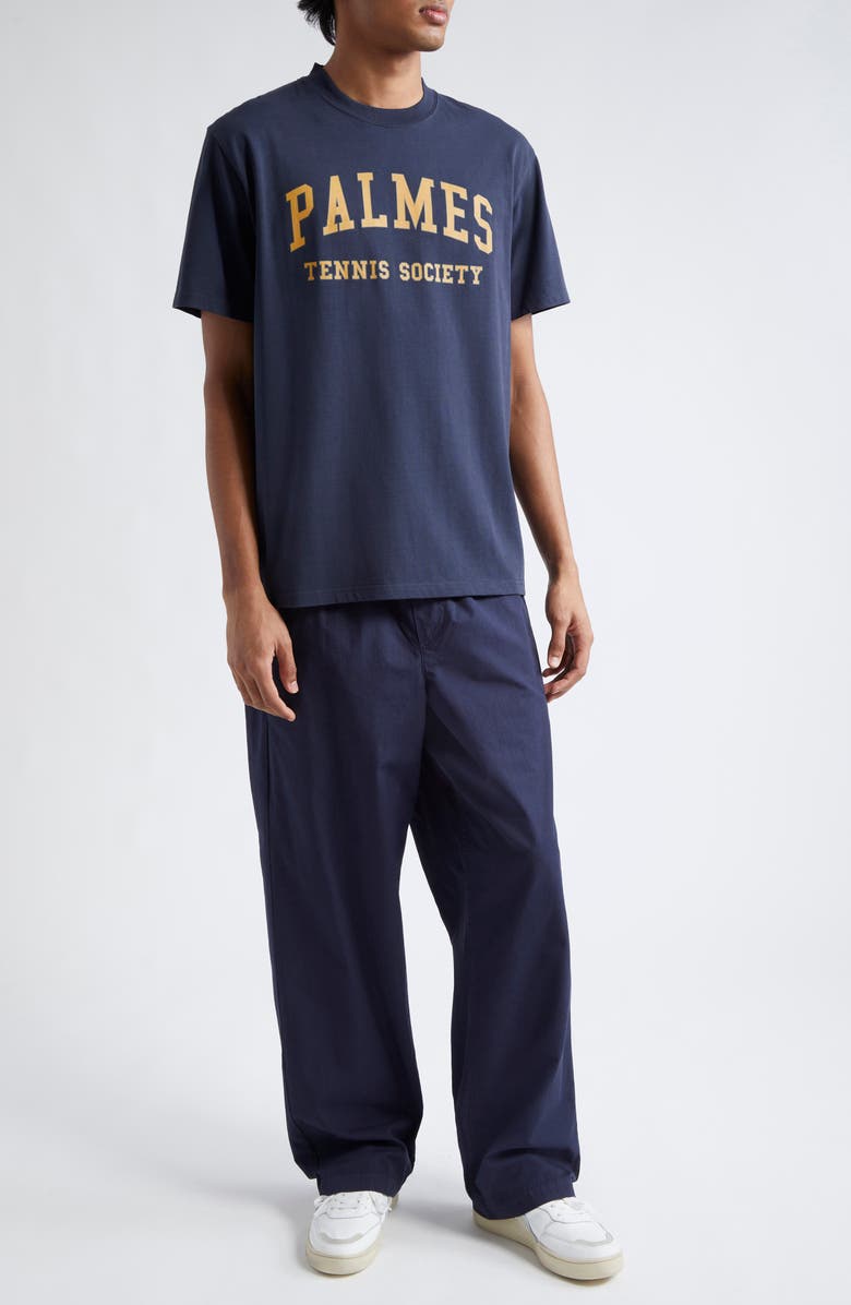 PALMES Ivan Cotton Logo Graphic T-Shirt, Alternate, color, Navy-Yellow