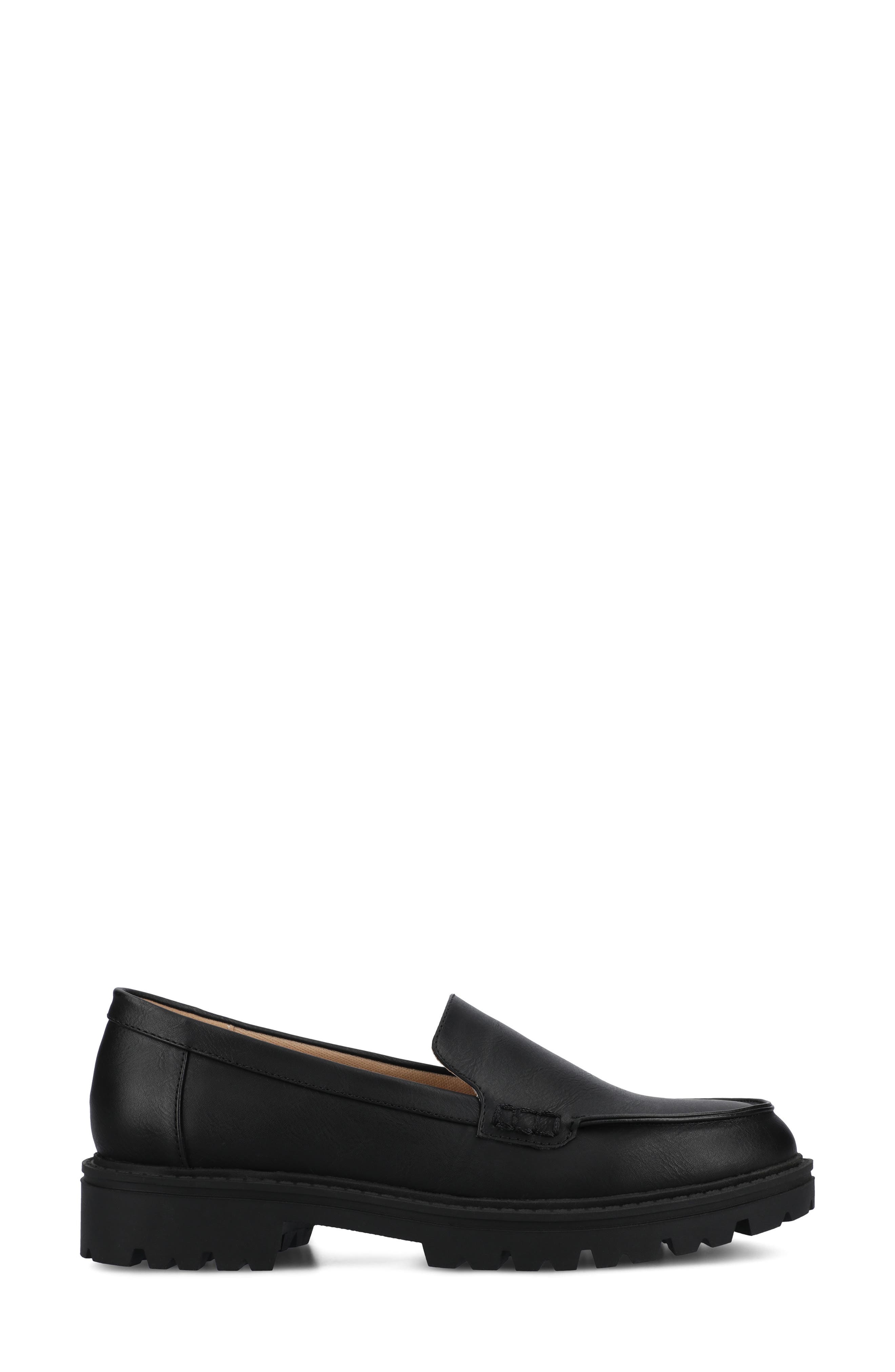 Ericka Lug Sole Platform Loafer - Wide Width, Alternate, color, BLACK PU