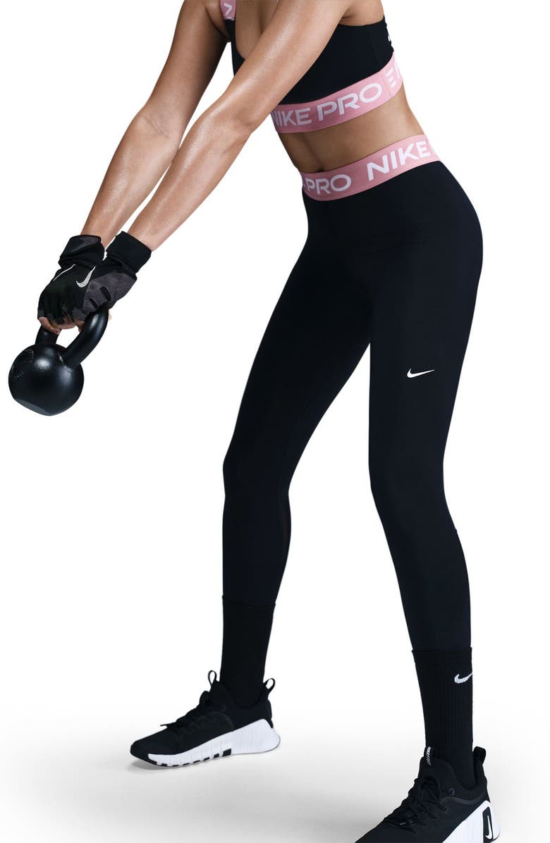 Nike Pro Mid Rise Leggings, Alternate, color, 