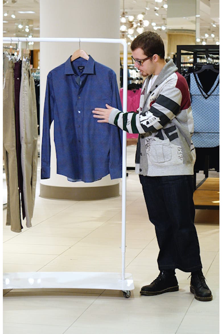 Shaped Fit Herringbone Stretch Cotton Button-Up Shirt video