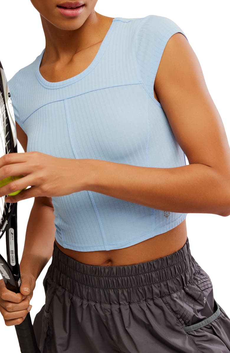 Free People FP Movement Tempo Ribbed Baby Tee, Alternate, color, High Dive