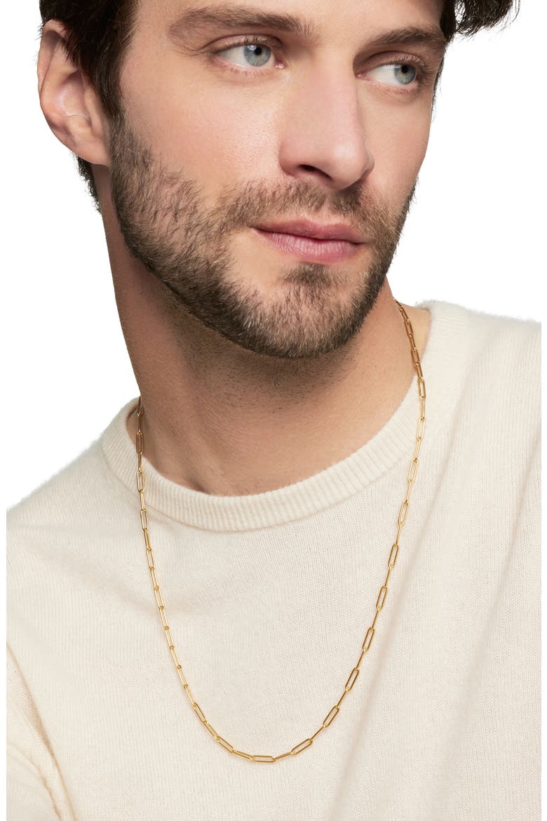 Men's Chain Link Necklace in 18K Yellow Gold, 3.5mm, Alternate, color, 18K YELLOW GOLD