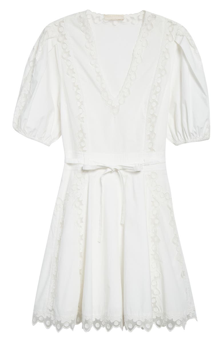 Ulla Johnson Camilla Mesh Detail Cotton Minidress, Alternate, color, Pristine