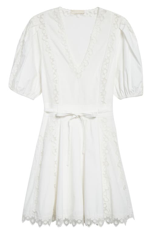 Ulla Johnson Camilla Mesh Detail Cotton Minidress In White