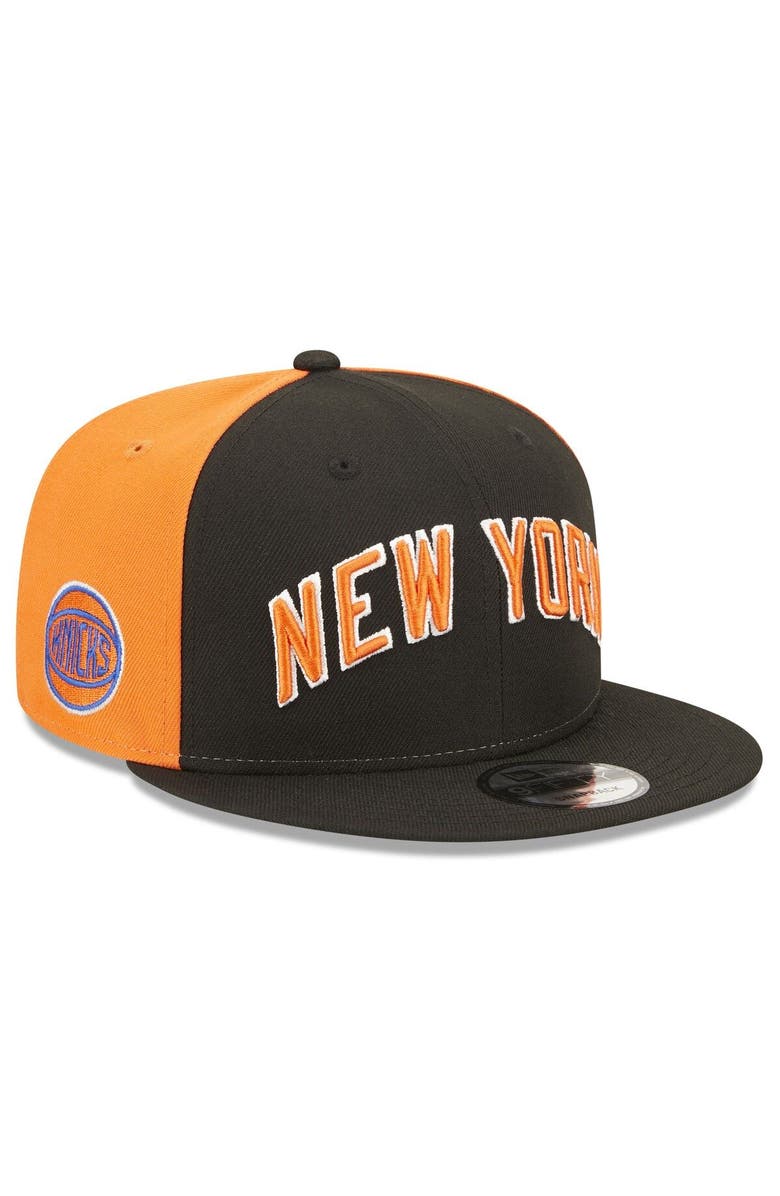New Era Men's New Era  Black New York Knicks 2022/23 City Edition Official 9FIFTY Snapback Adjustable Hat, Alternate, color, 