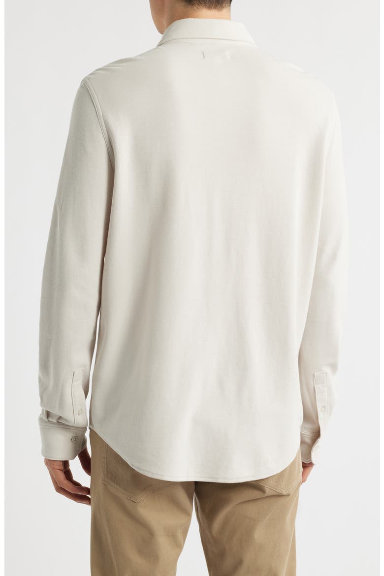 Solid Pima Cotton Piqué Button-Down Shirt, Alternate, color, GREY MOONBEAM