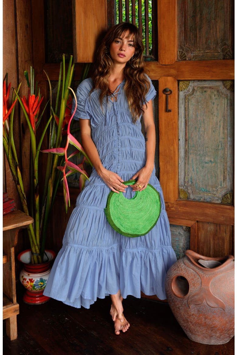 The Srikandi Ruffle Maxi Dress, Alternate, color, Princess Blue