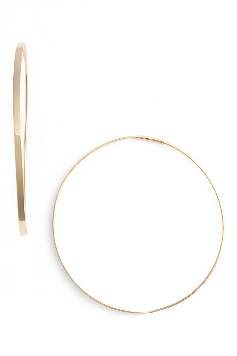 Flat Magic 14K Gold Medium Hoop Earrings, Main, color, YELLOW