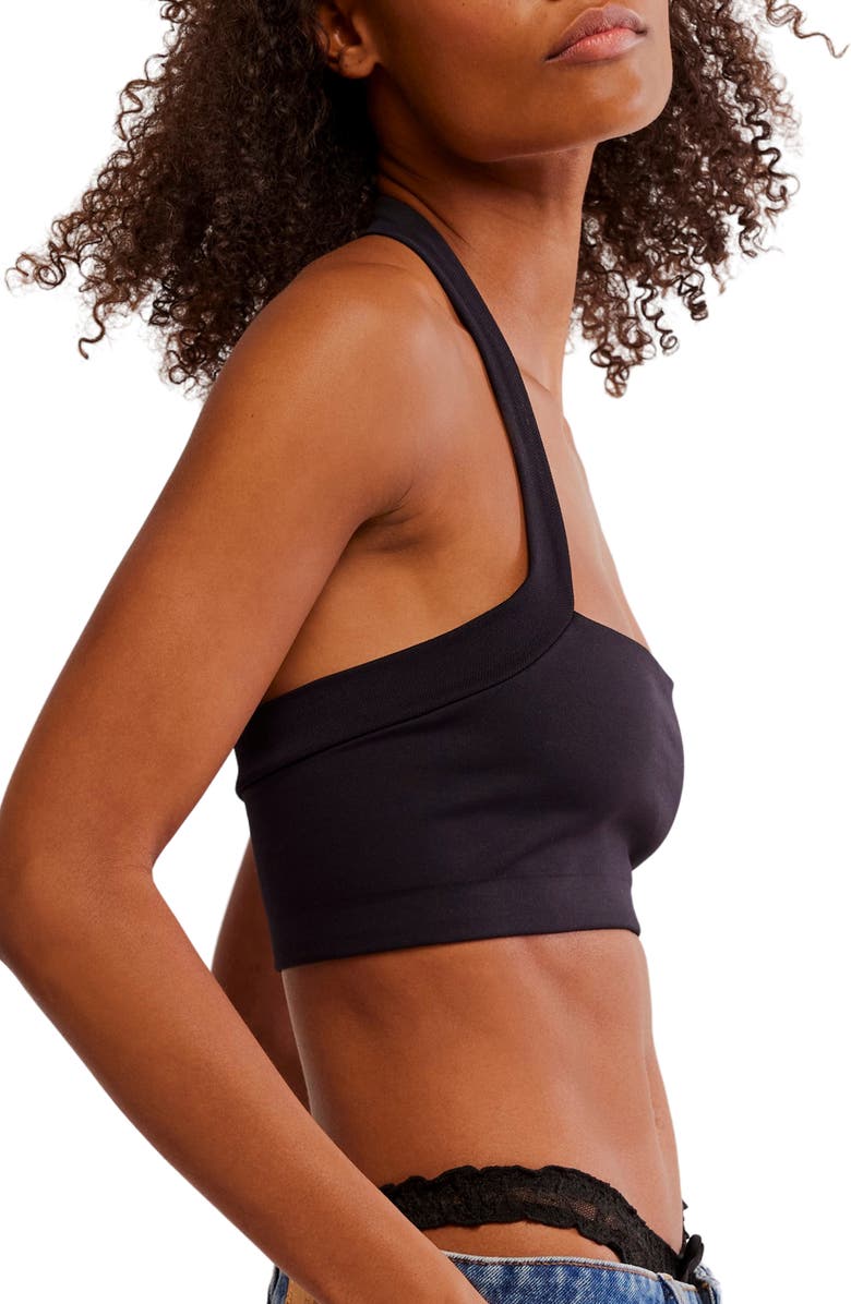 Free People Margo Seamless Halter Bralette, Alternate, color, Black