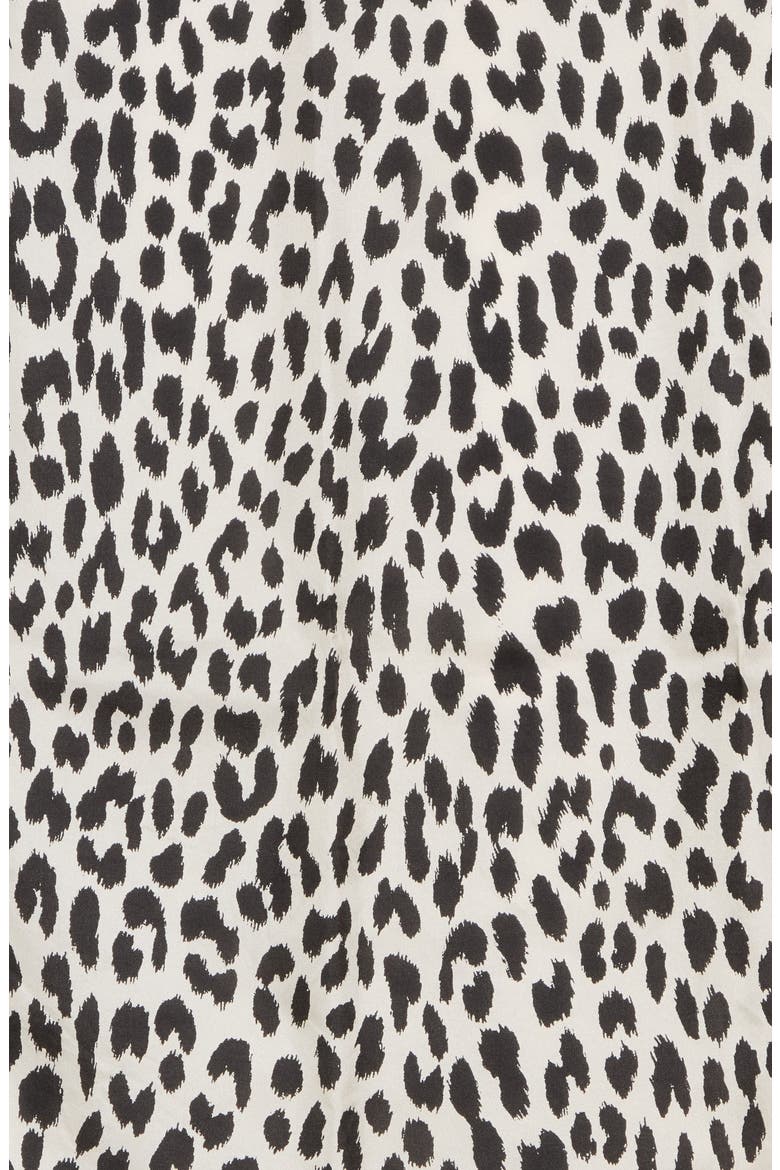 modern leopard silk scarf, Alternate, color, CREAM/ BLACK