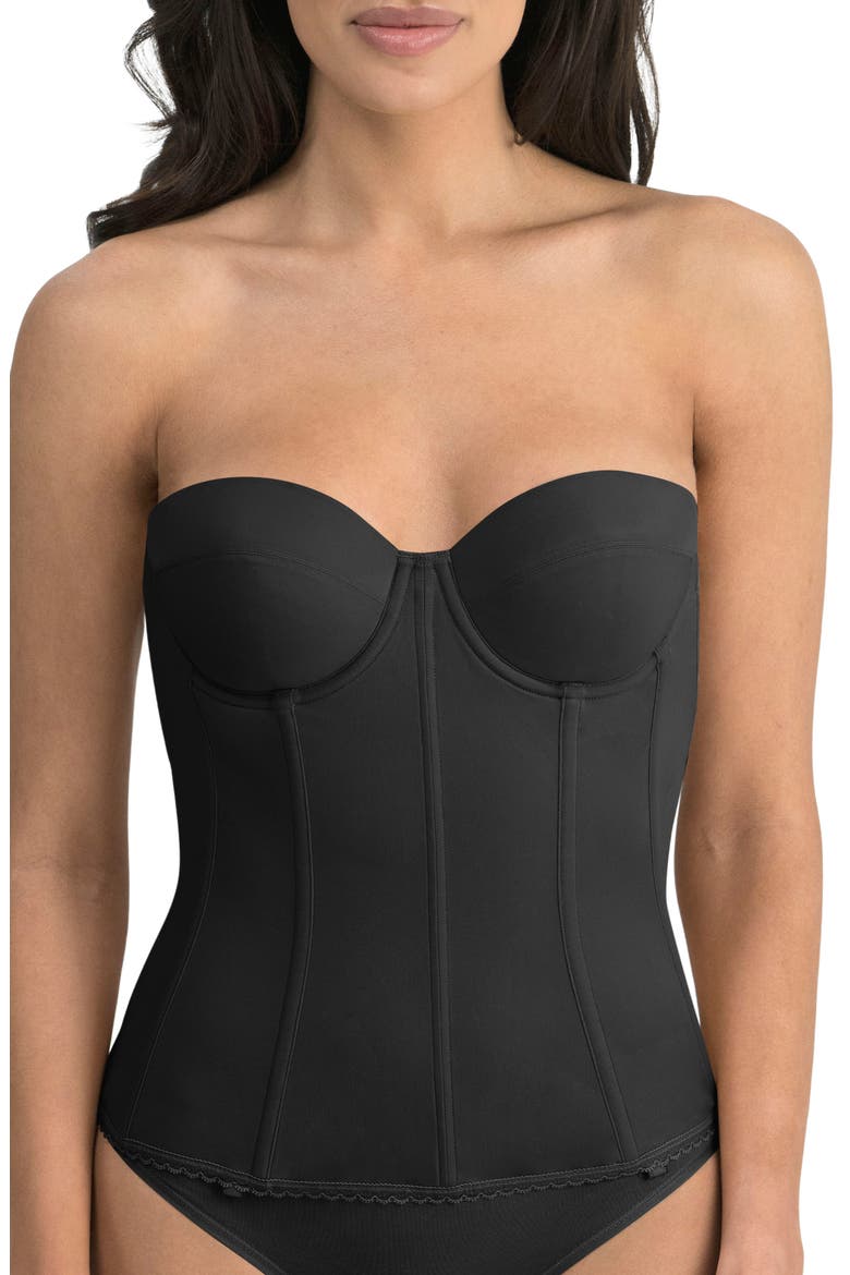 Brianna Strapless Corset, Main, color, BLACK
