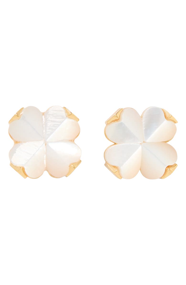 Kate Spade New York spade mother-of-pearl flower stud earrings, Main, color, Mother Of Pearl