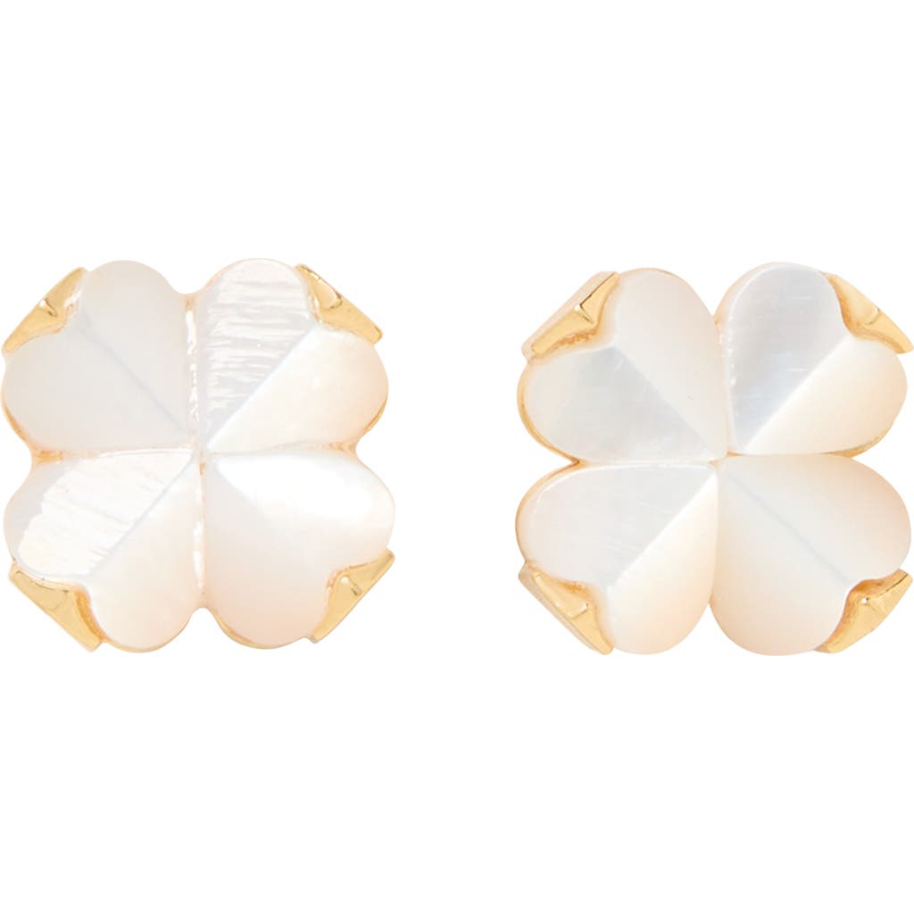 Kate Spade New York Spade Mother-of-pearl Flower Stud Earrings In Silver