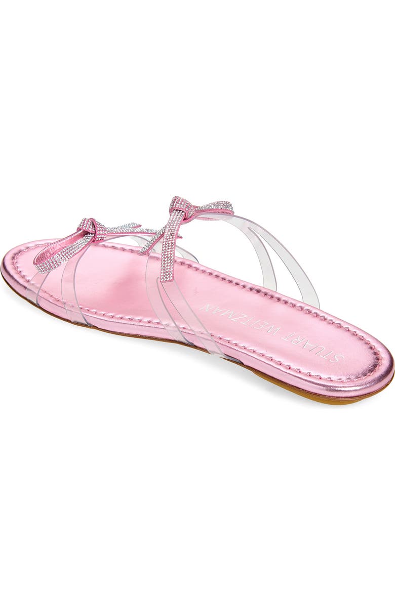 Stuart Weitzman Bow Slide Sandal, Alternate, color, Clear/ Cotton Candy