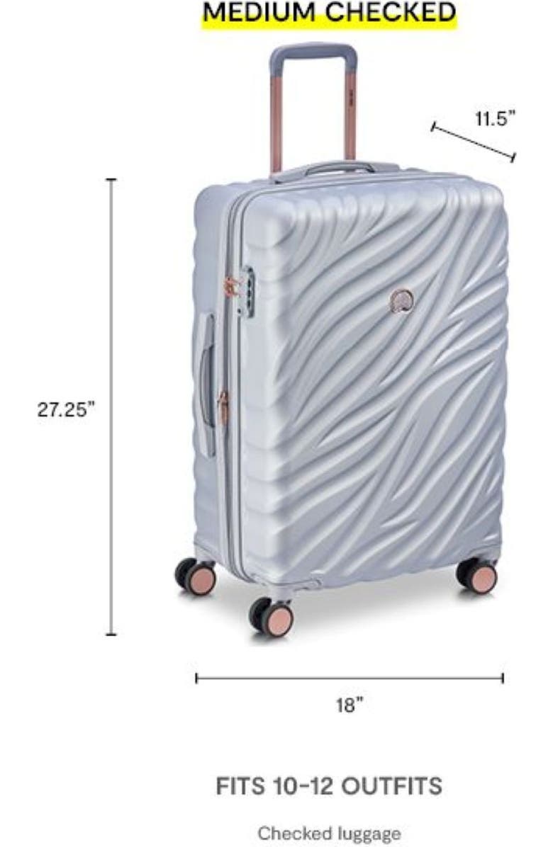 Delsey Paris Alexis Hardside 3 Piece (21"/25"/29") Expandable Spinner Luggage Set, Alternate, color, Platinum/Rose Gold