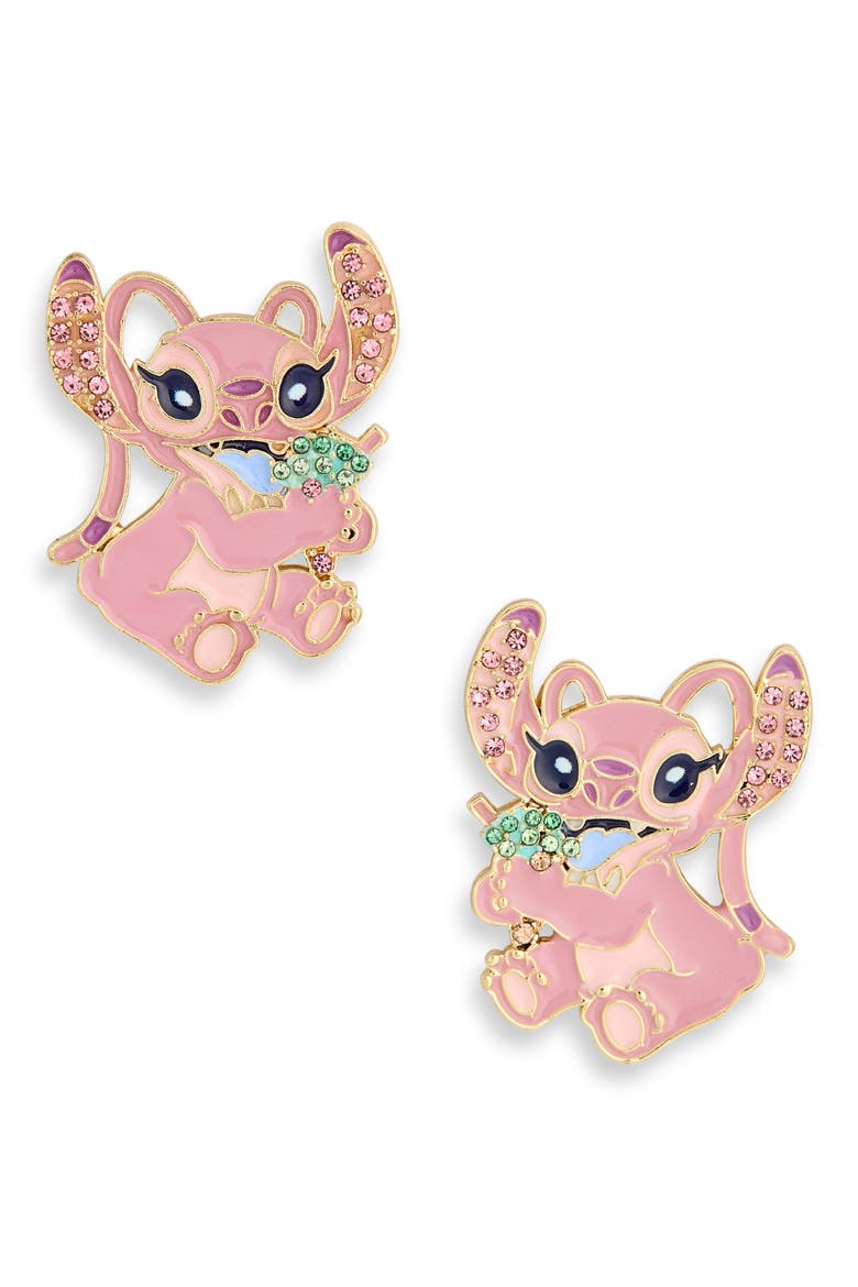 Disney Angel Stud Earrings, Alternate, color, PINK