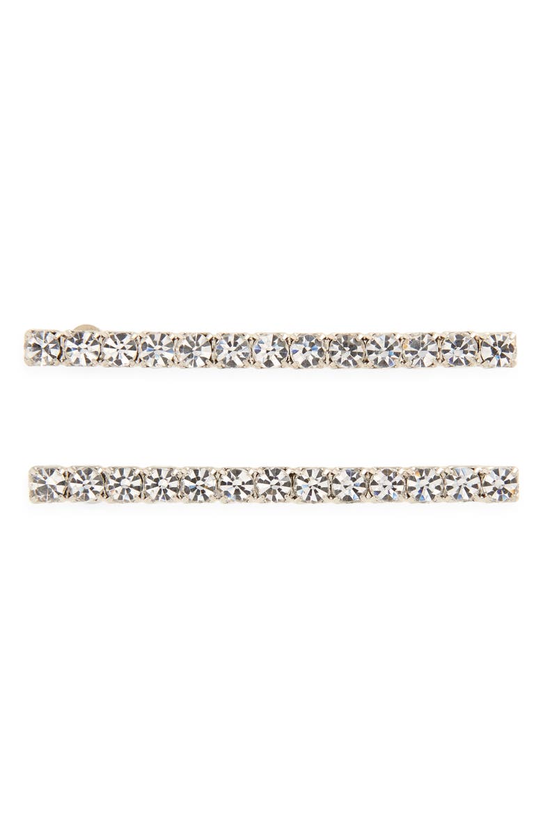 Jennifer Behr Gwen 2-Pack Crystal Bobby Pins, Main, color, Crystal
