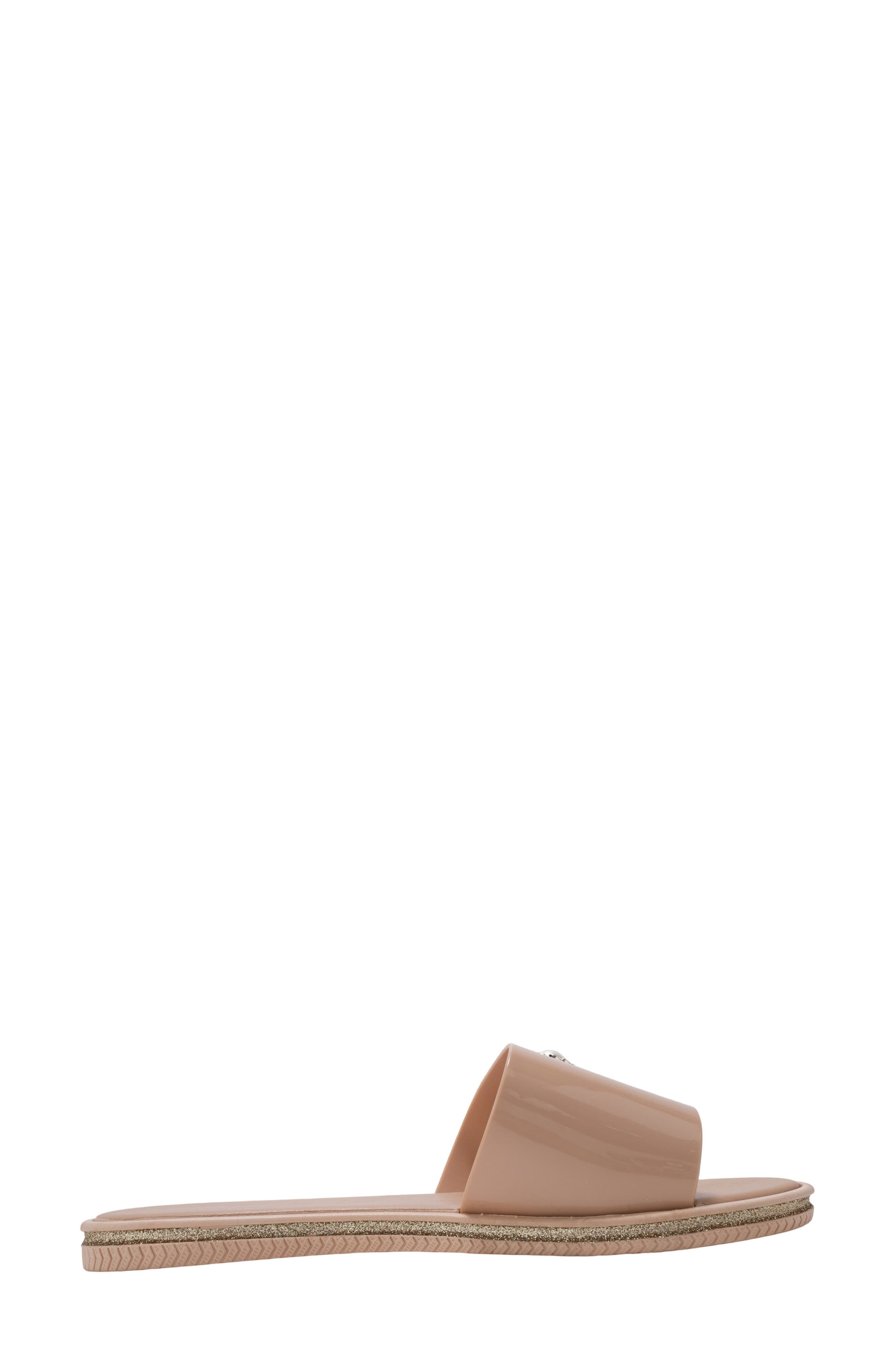 bebe Charm Slide Sandal, Alternate, color, Tan