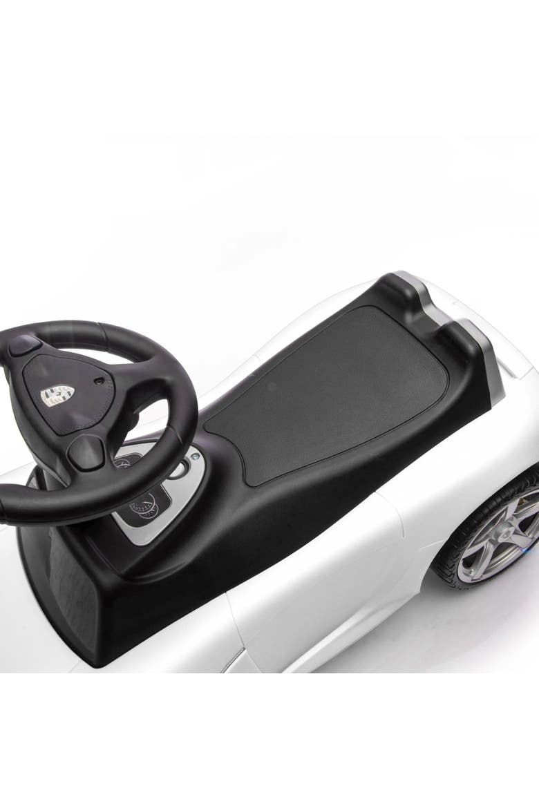 Officially Licensed Porsche 911 Carrera GT Foot-to-Floor Ride-On Car for Toddlers 1-5, Horn, Light, Storage, Black, Alternate, color, WHITE