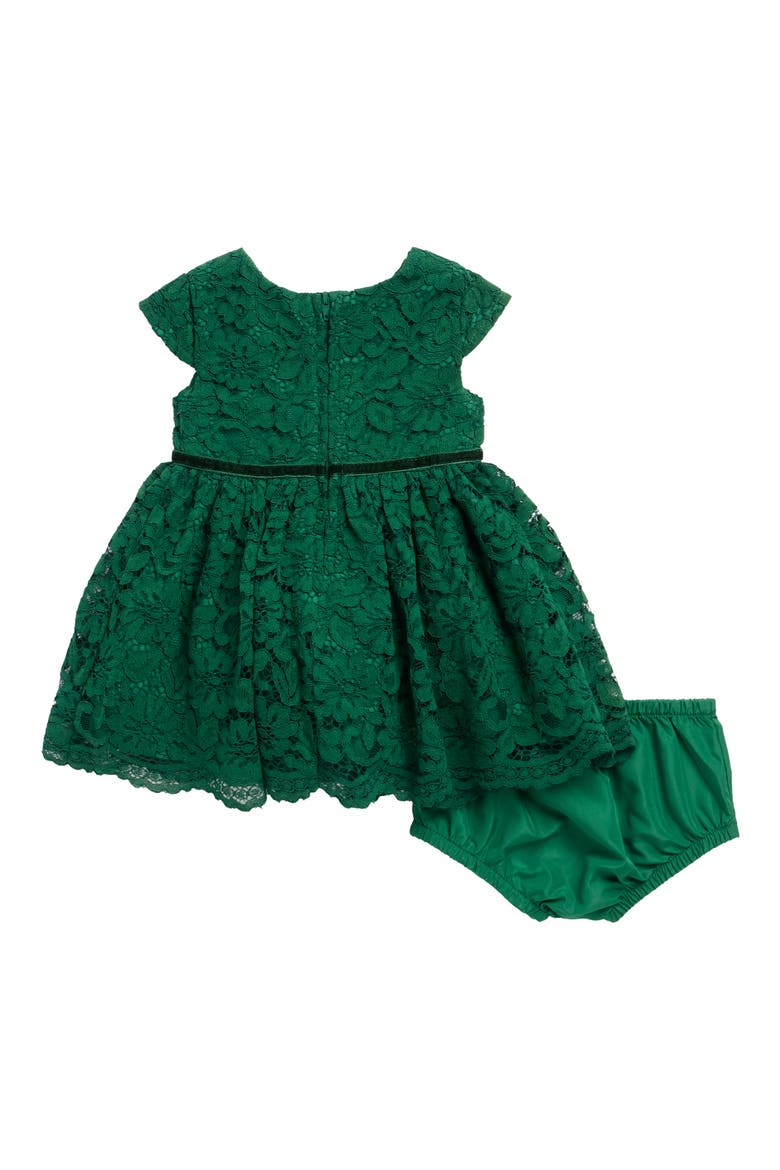 Bryce Lace Fit & Flare Dress & Bloomers Set, Alternate, color, GREEN