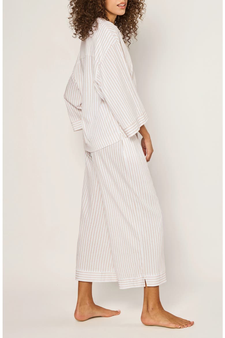 Olivia Striped Pima Cotton Pajamas, Alternate, color, BEIGE