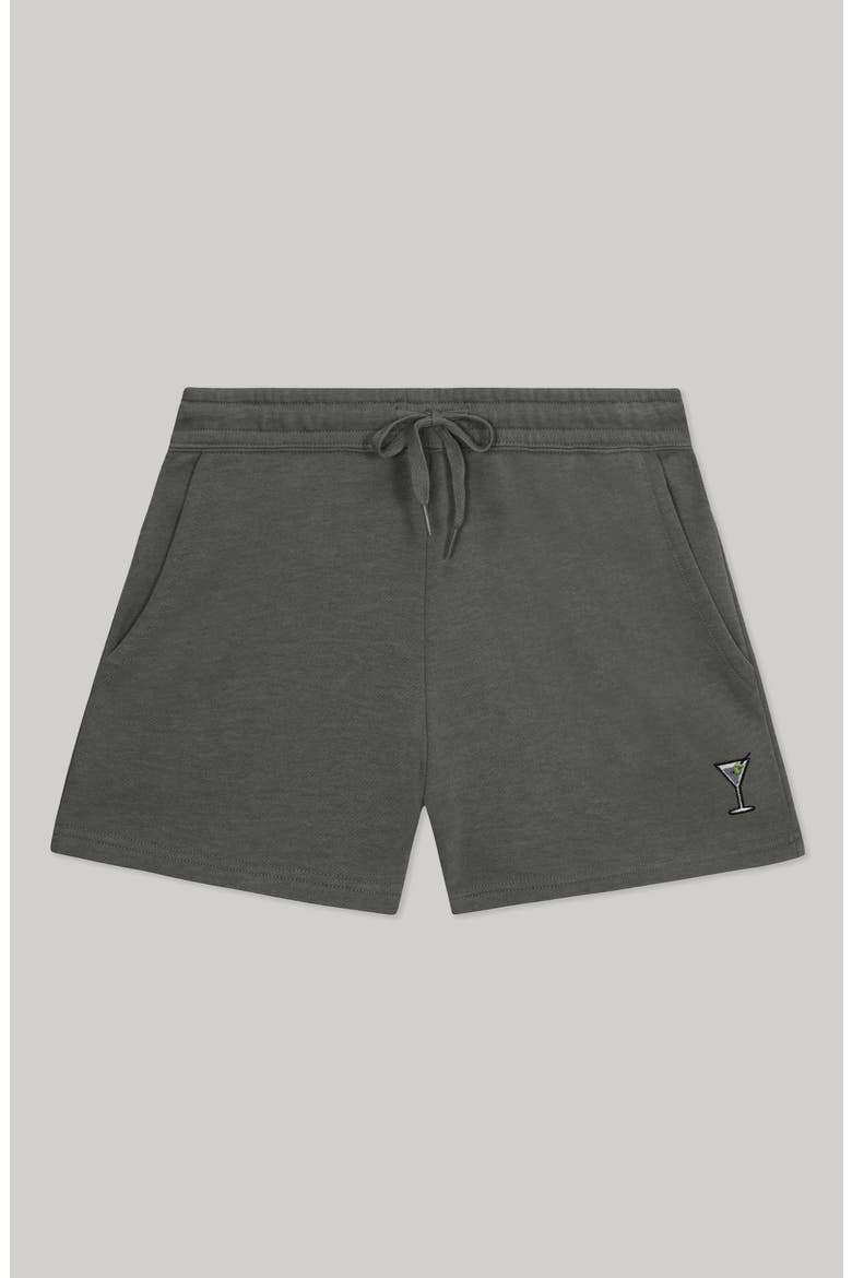 Womens Martini Midweight Washed Fleece Shorts, Main, color, Shadow