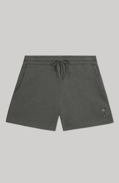 Womens Martini Midweight Washed Fleece Shorts