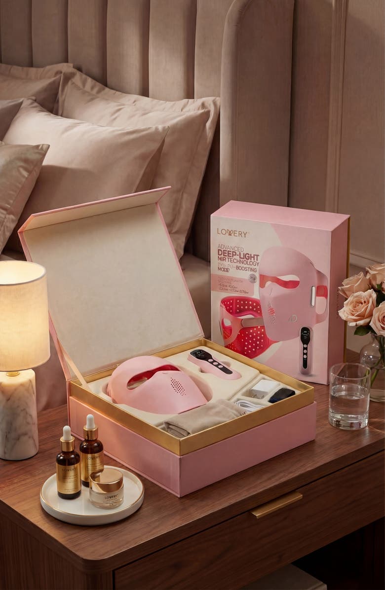 Lovery 4D LED Light Therapy Mask with Near-Infrared Light - Medical Grade Silicone - Anti aging Skin Rejuvenation, Alternate, color, Pink