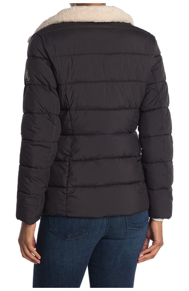 Lauren Ralph Lauren Faux Fur Collar Puffer Jacket, Alternate, color, 
