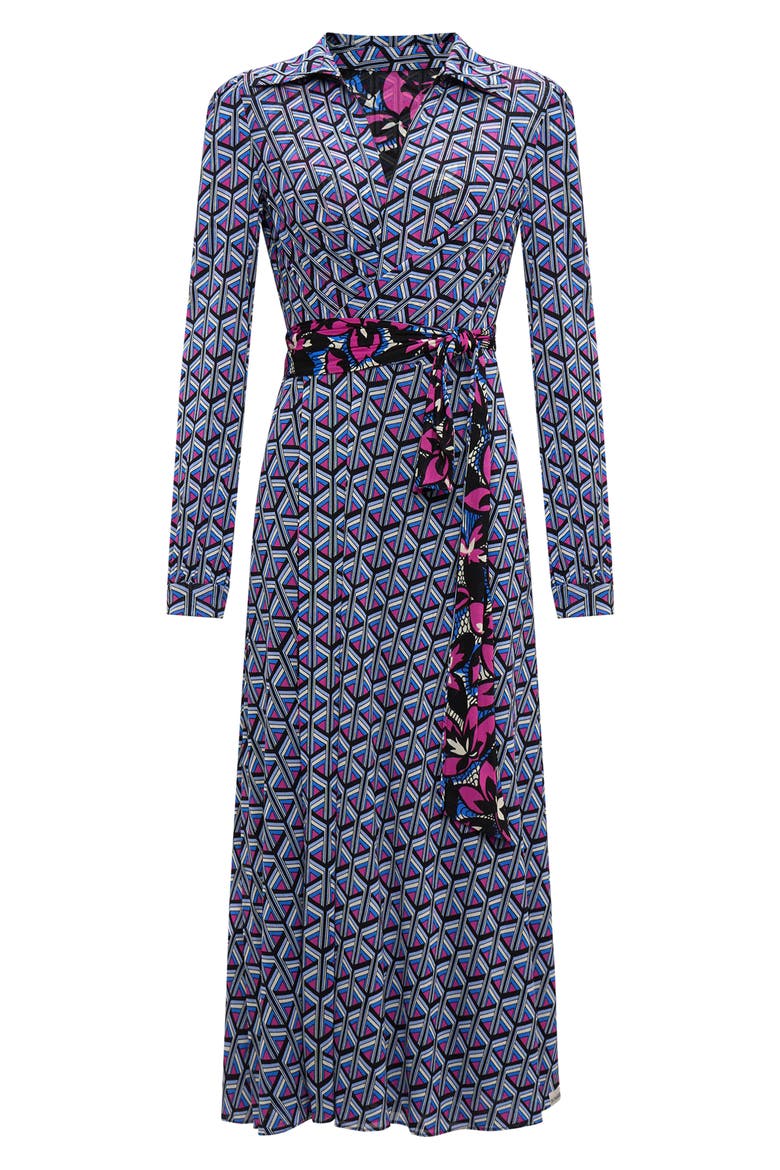 Phoenix Reversible Long Sleeve Dress, Alternate, color, FISHNET FRL/STADIUM GEO PURL