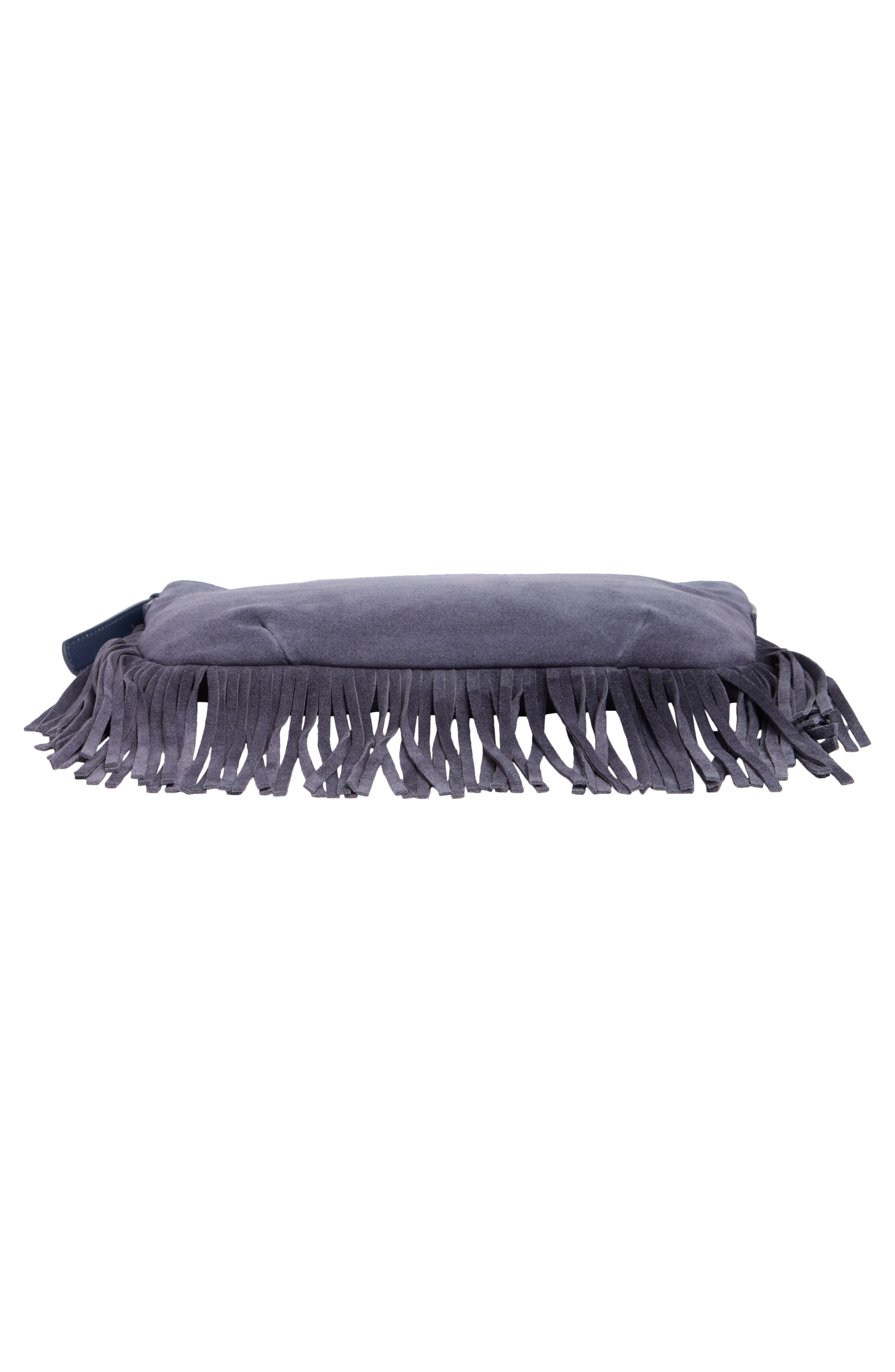 Ivy Fringe Suede Shoulder Bag, Alternate, color, MIDNIGHT BLUE SOFT COW SUEDE