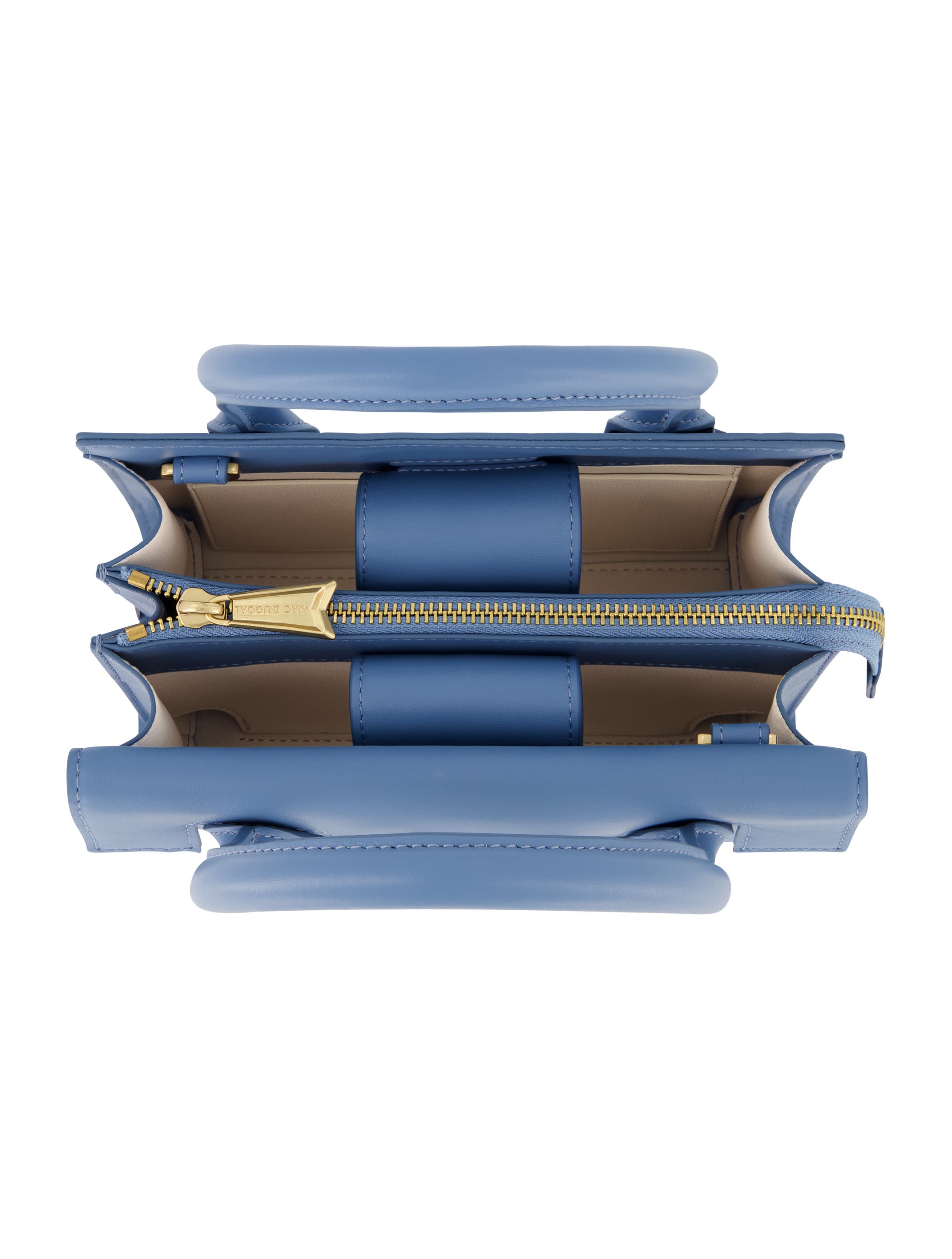 Mac Duggal Gold Plated Hardware Small Leather Tote Bag, Alternate, color, Twilight