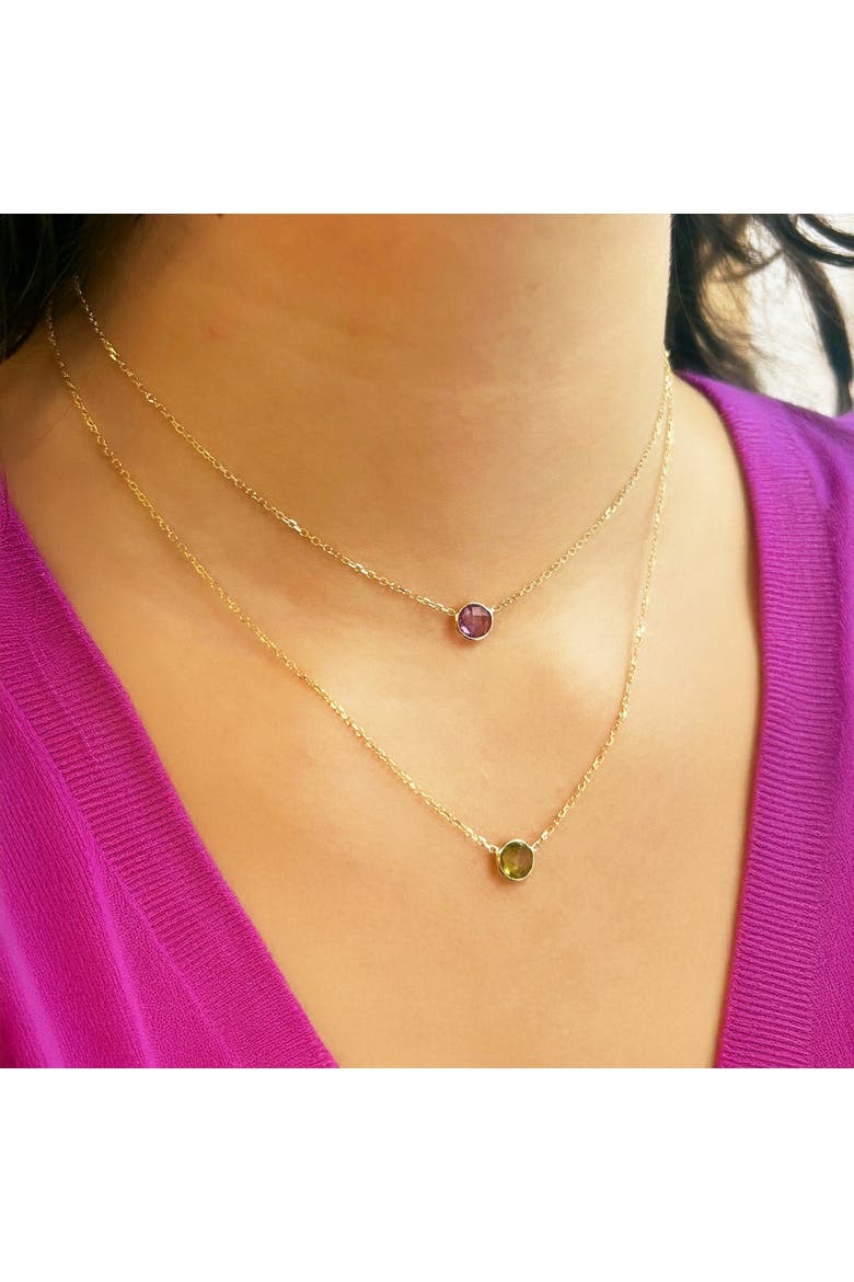 Amethyst Single Bezel Necklace, Alternate, color, Amethyst