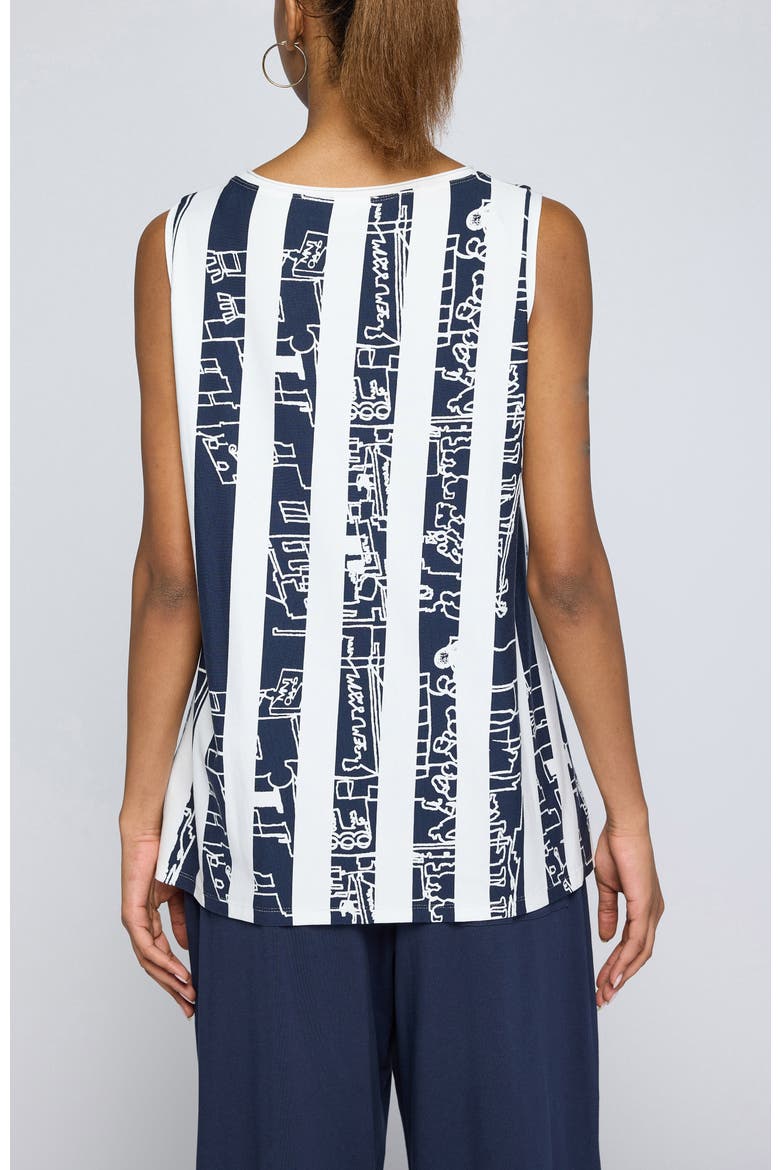 Ondine Striped High-Low Top, Alternate, color, Navy