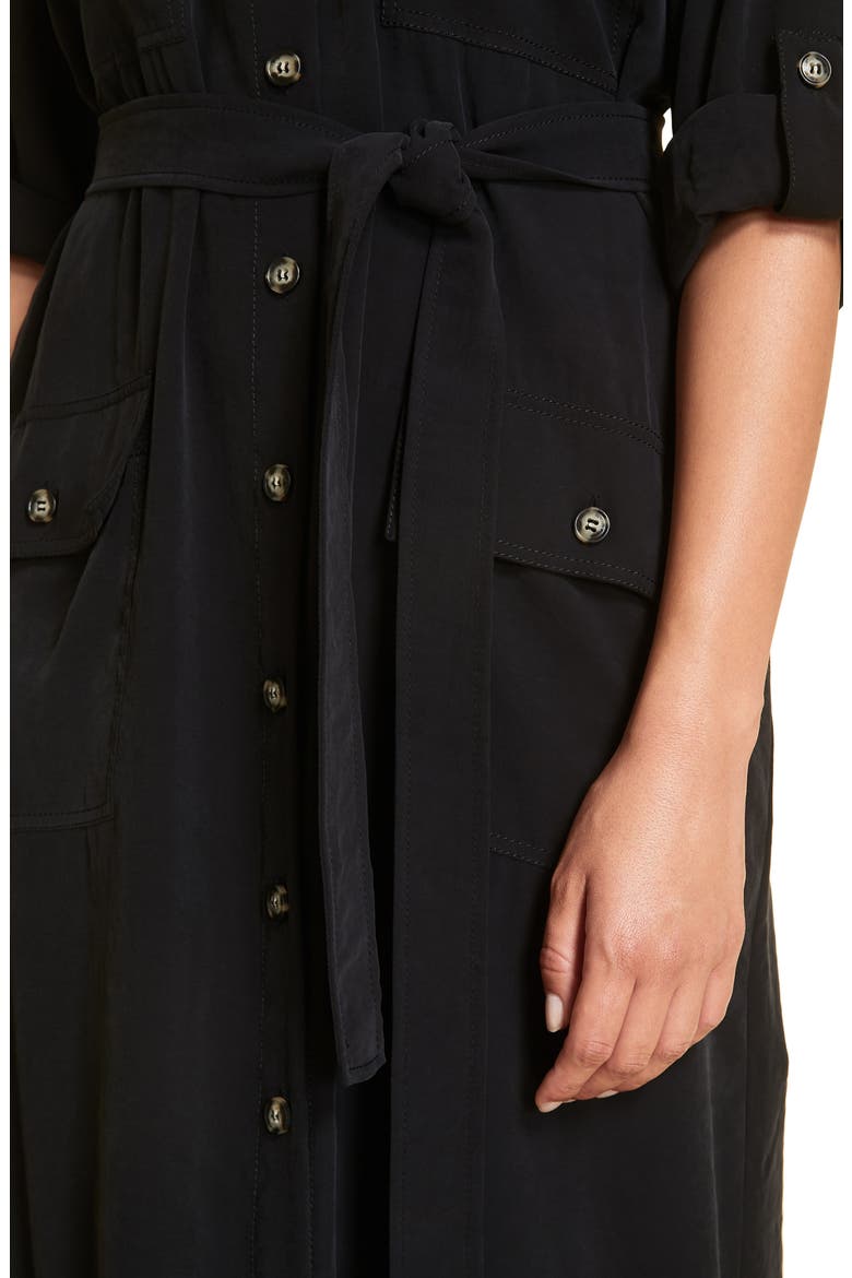 Dadaista Belted Long Shirtdress, Alternate, color, BLACK