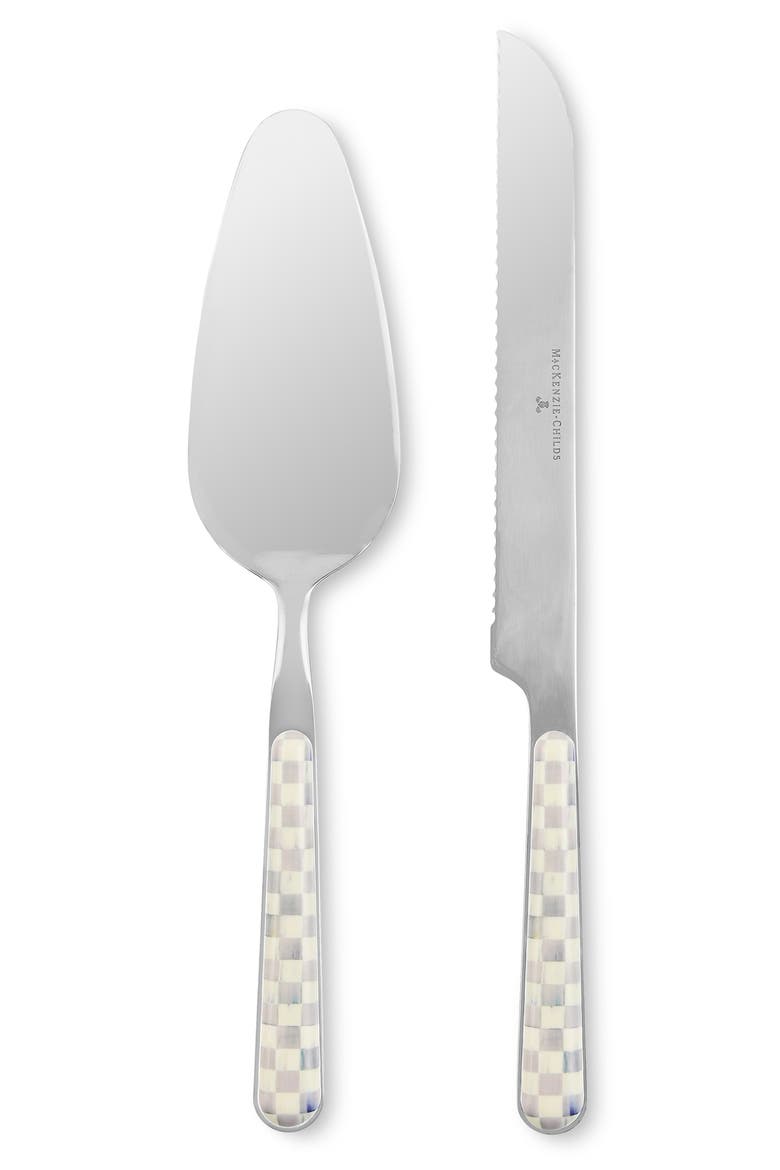 Sterling Check Bistro 2-Piece Cake Serving Set, Main, color, STERLING
