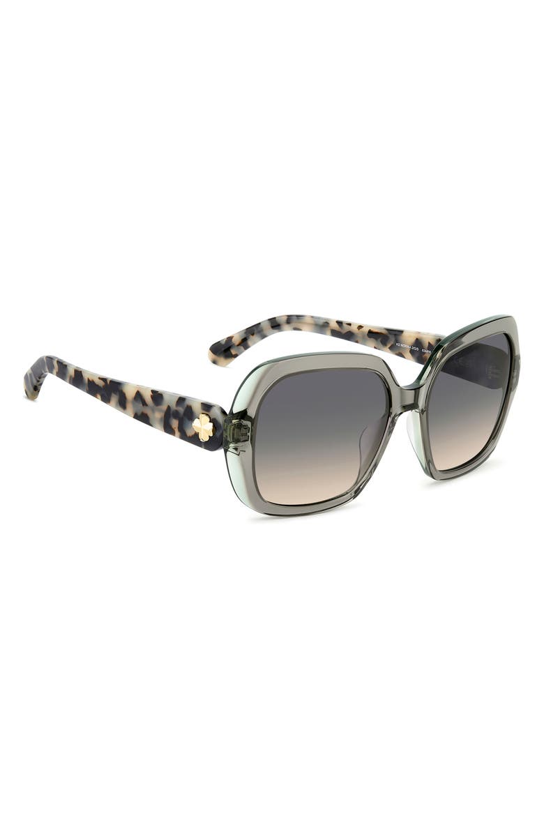 Kate Spade New York norina 57mm gradient square sunglasses, Alternate, color, Crystal Grey/ Greybrown Ds