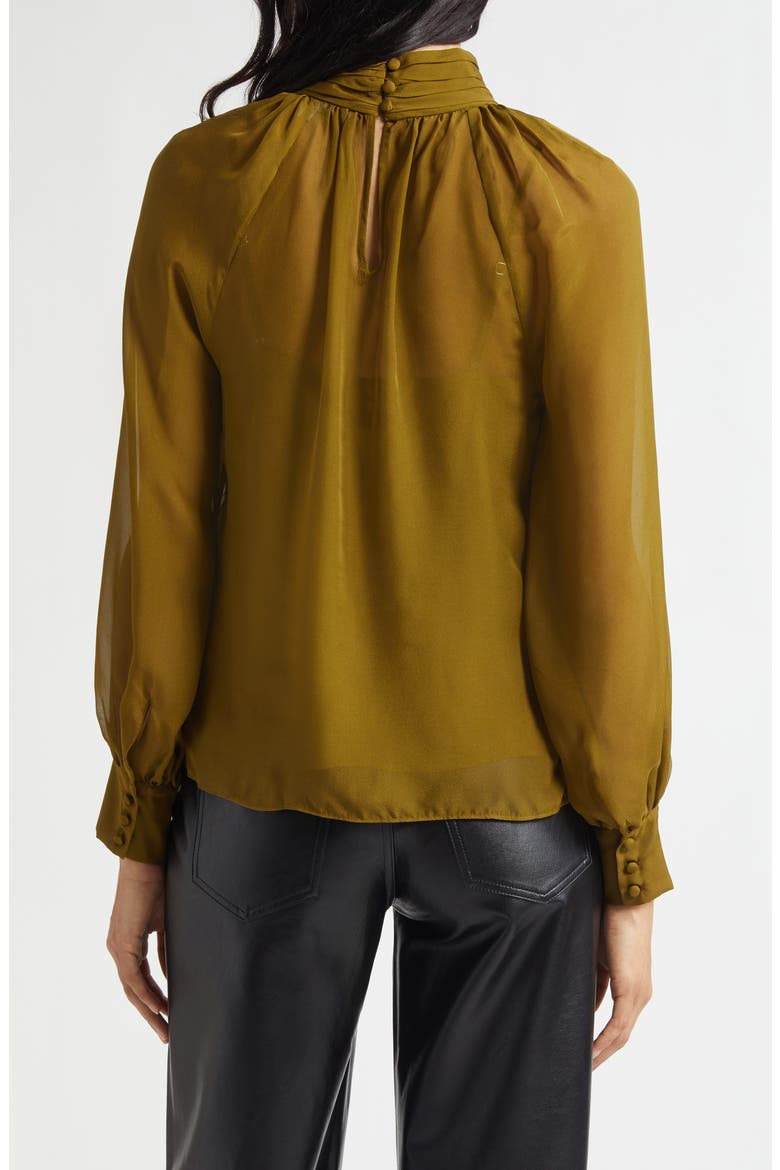 Alyssa Silk Top, Alternate, color, MOSS