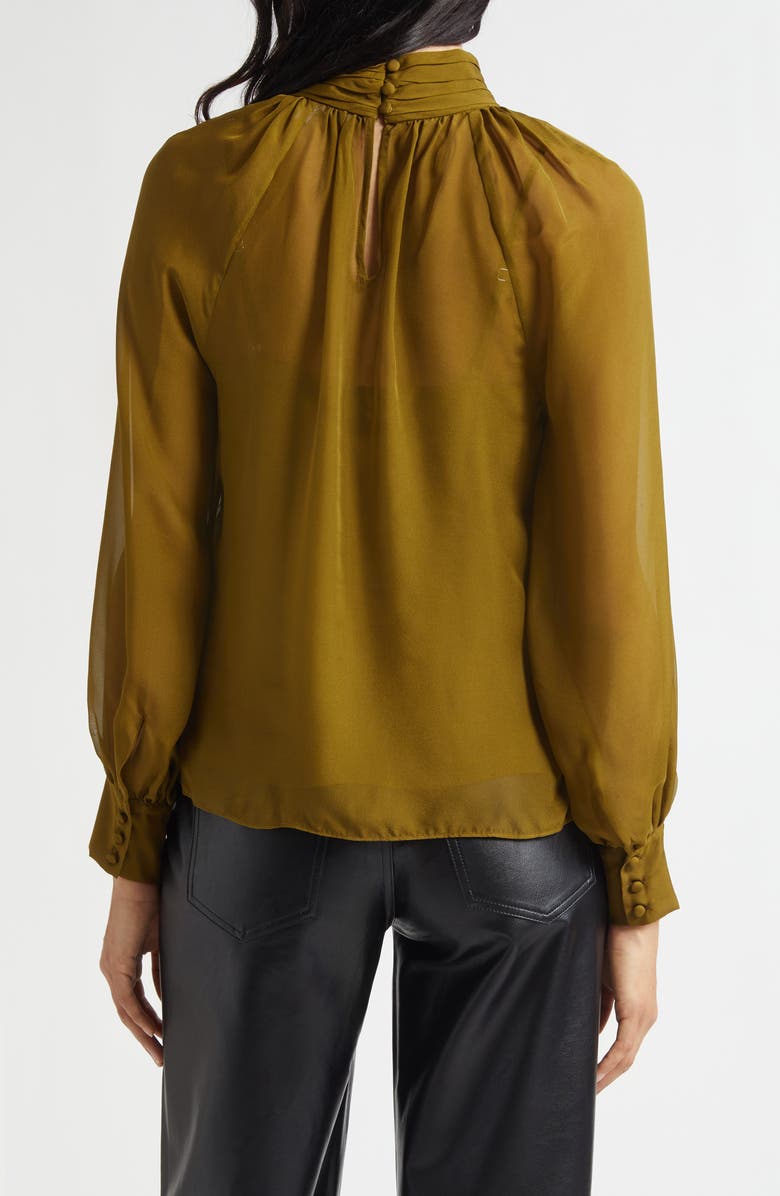 Veronica Beard Alyssa Silk Top, Alternate, color, Moss