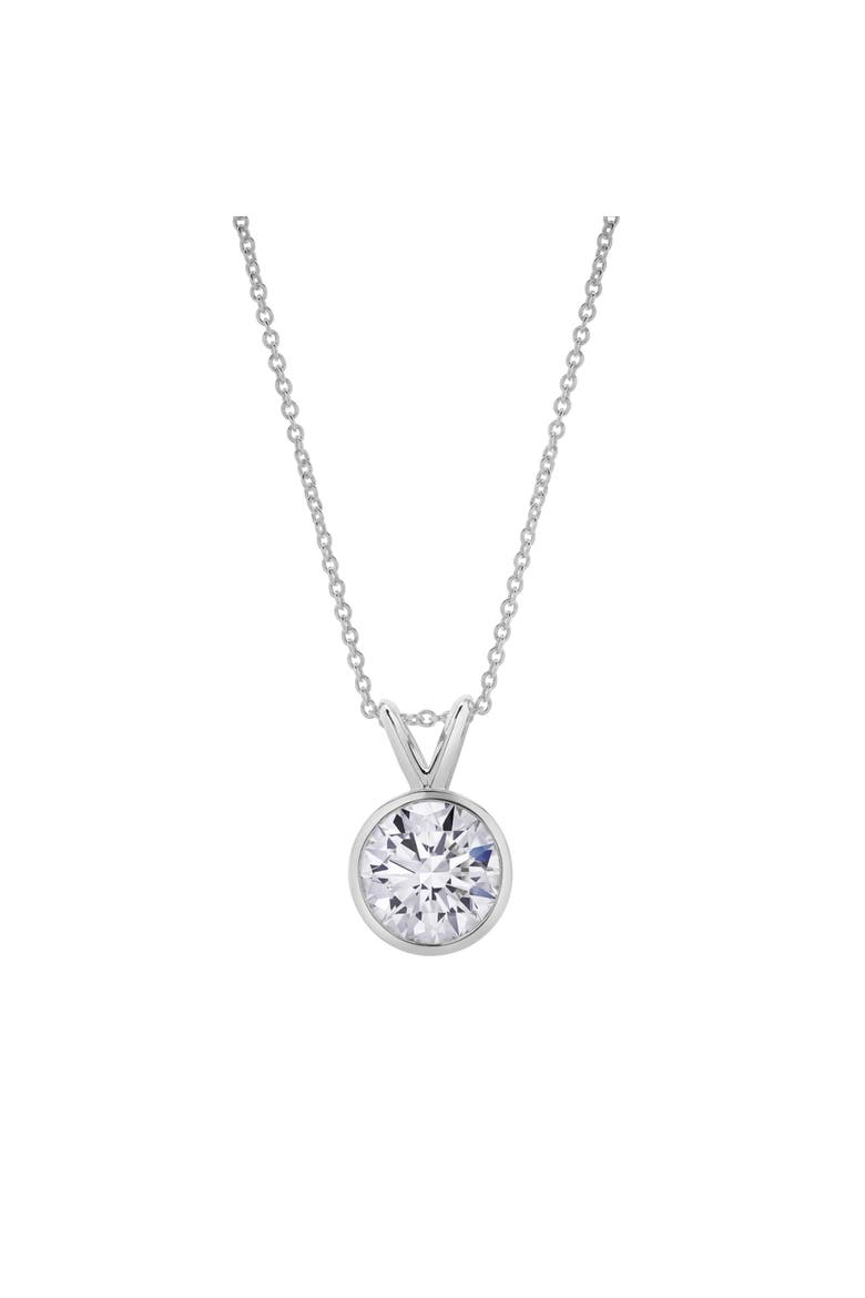 Astral 14K Gold Round Lab Grown Diamond Pendant - 1.5 Ct, Main, color, 14K White Gold
