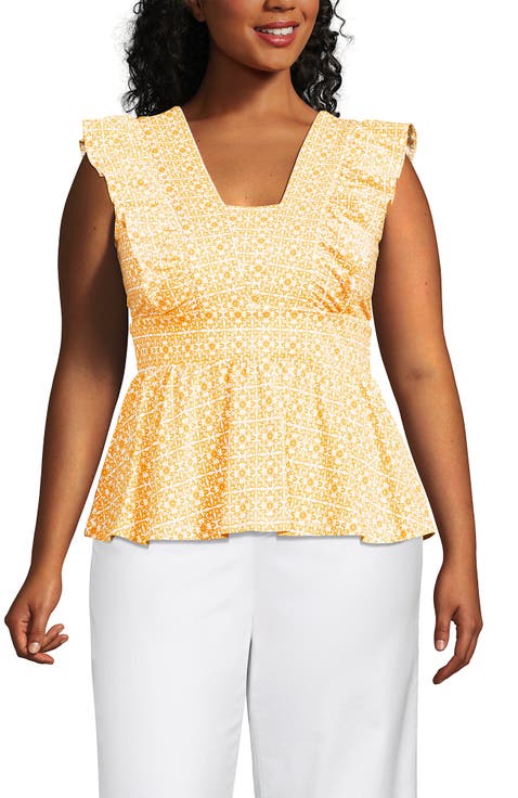 Plus Size Lightweight Jersey Ruffle Peplum Top