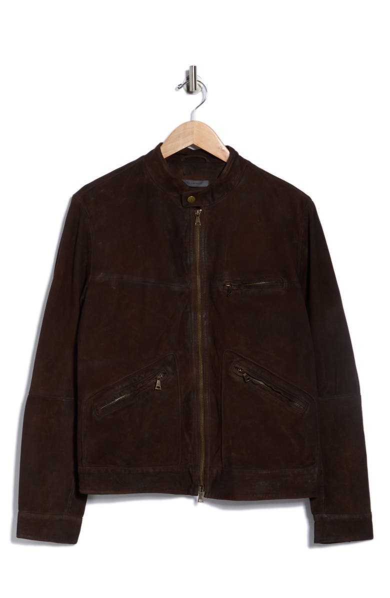 John Varvatos Emerson Suede Jacket, Alternate, color, Dark Brown