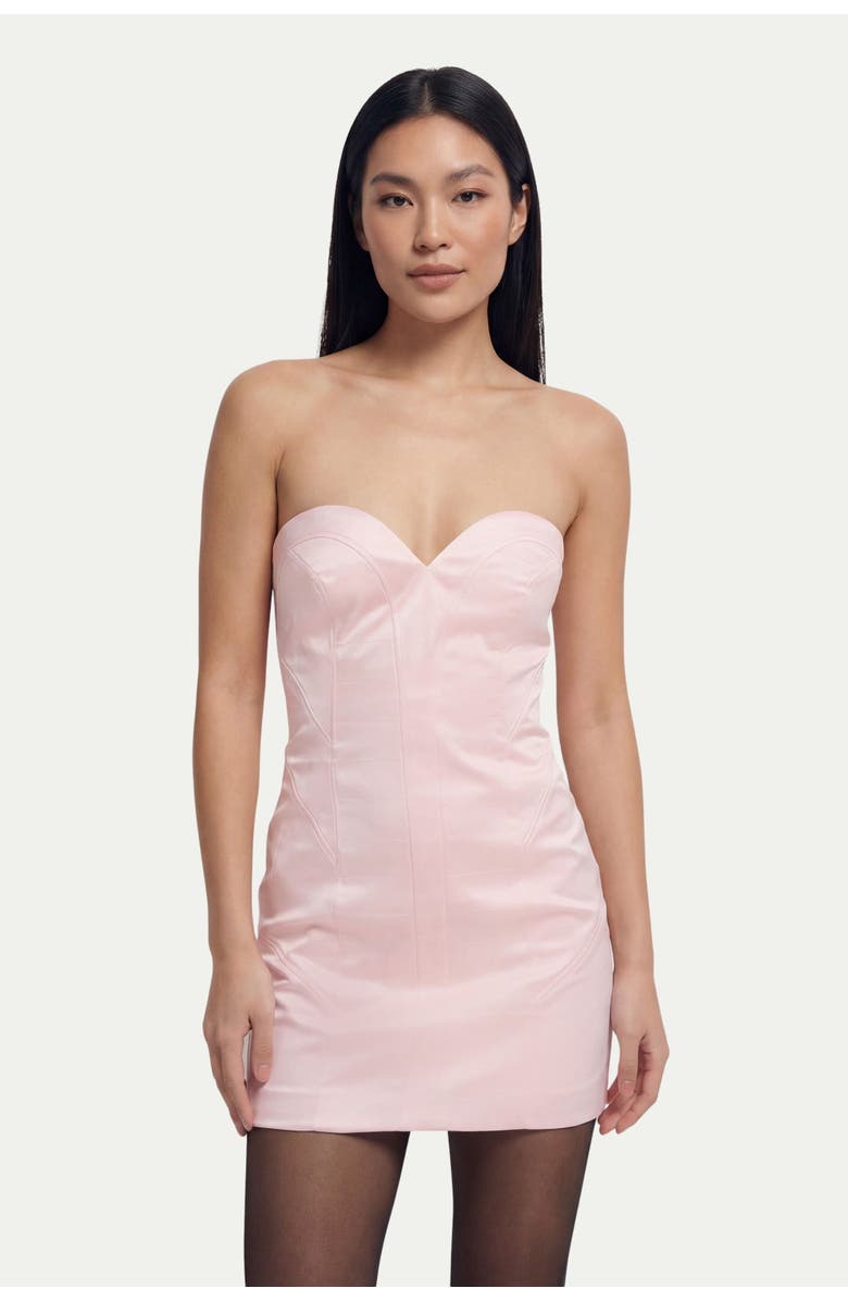 MissPap Premium Panelled Bonded Satin Mini Dress, Alternate, color, Pink